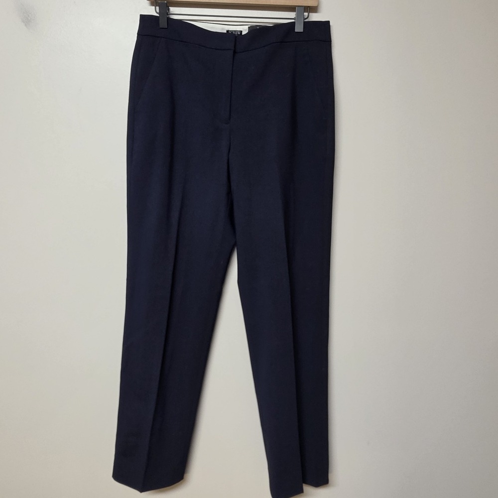 J.Crew Kate Pants Womens 8 Navy Wool Tollegno 1900 Italian Tailored Career Chic